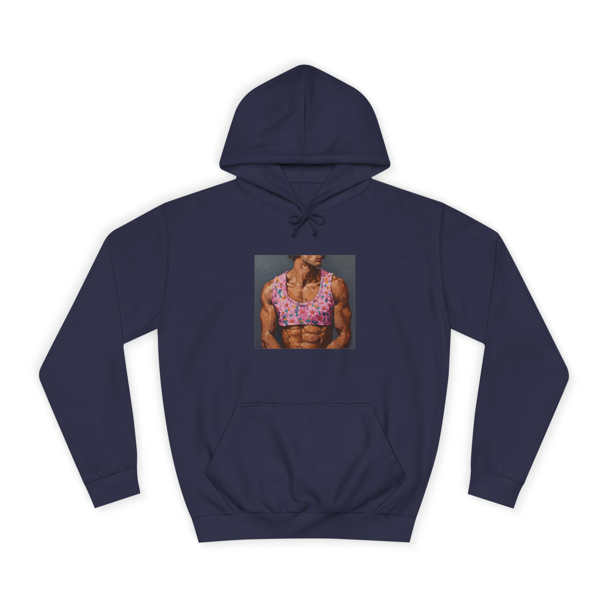 Man In Pink Crop Top Hoodie