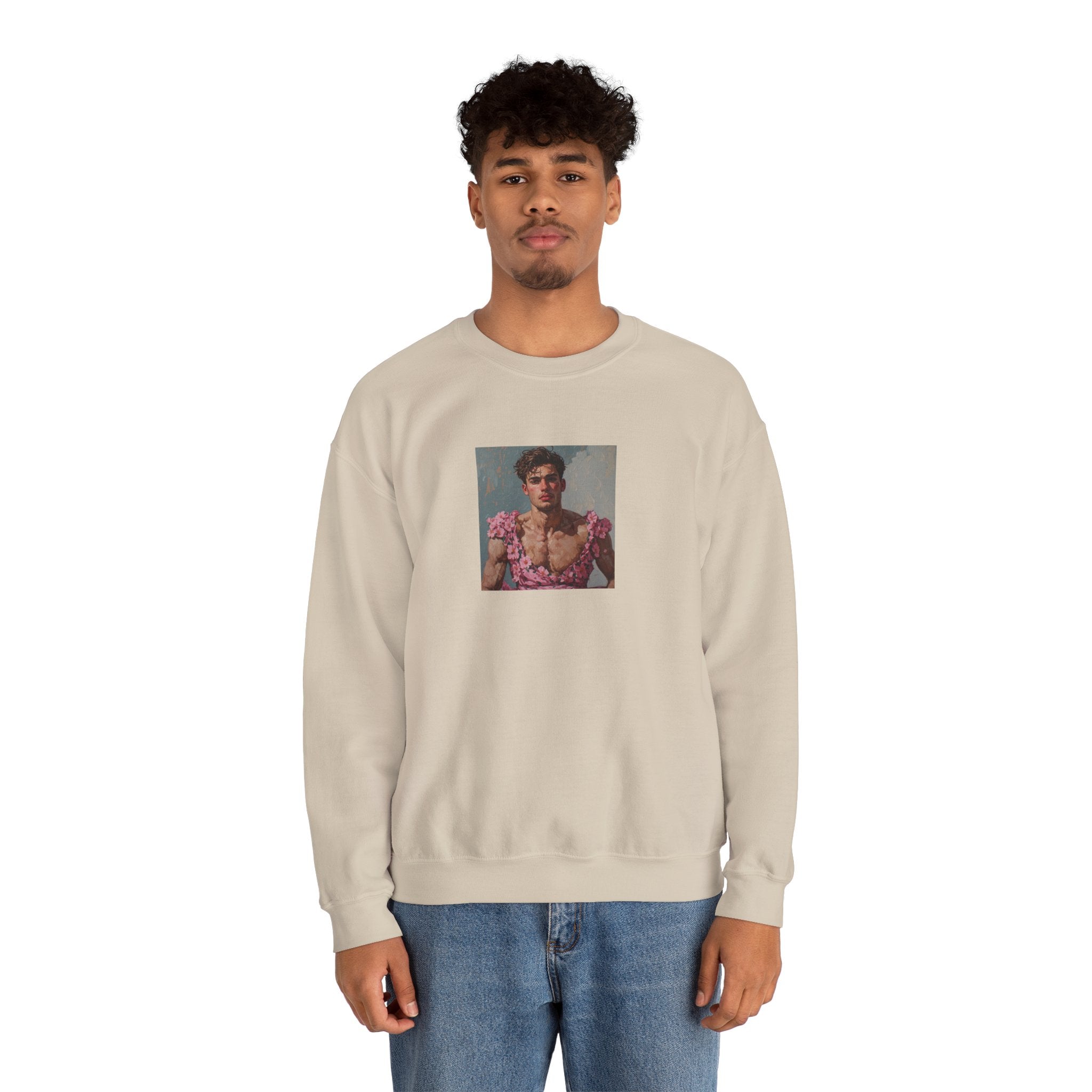 Man In Pink Dress Crewneck Sweatshirt