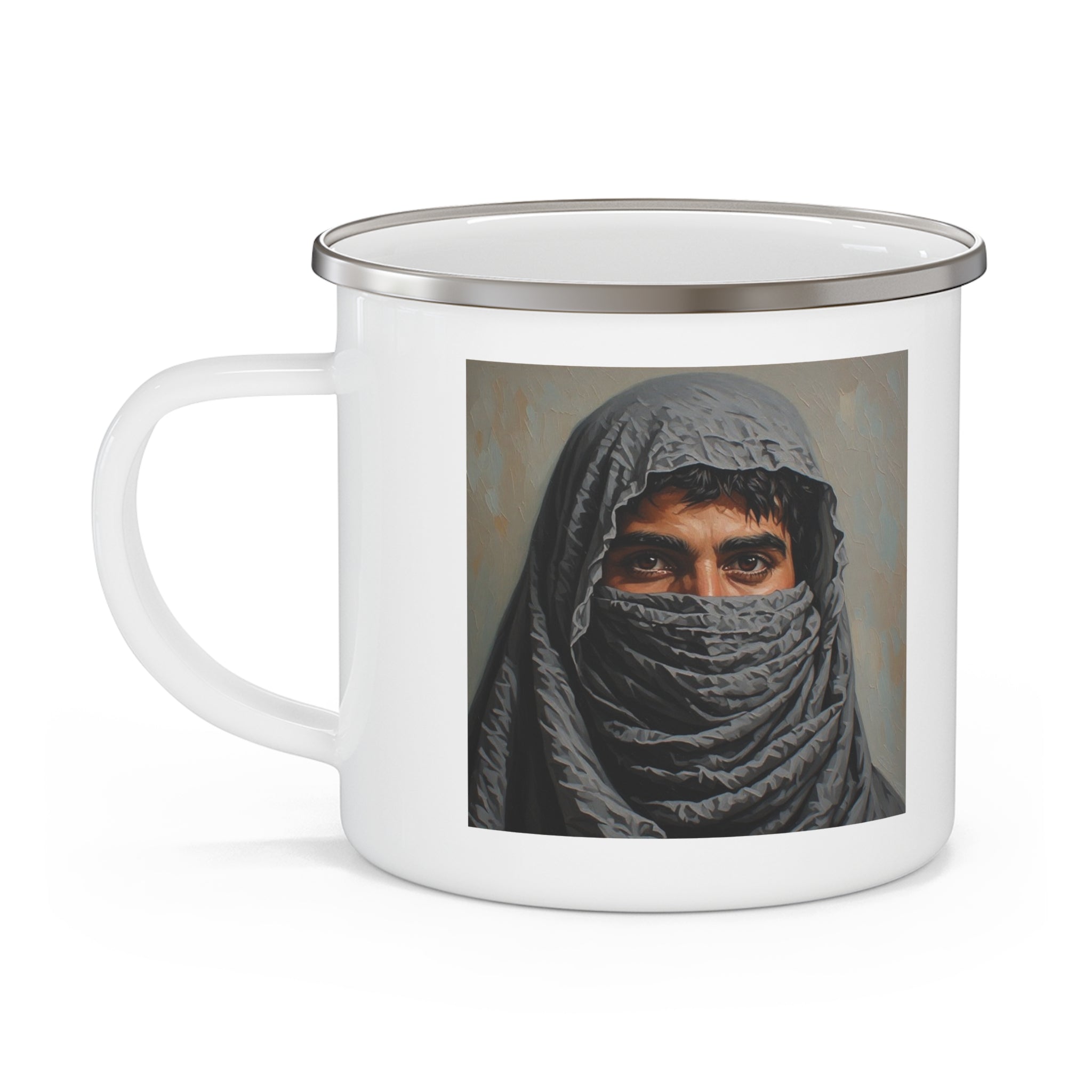 Veiled Man Camping Enamel Cup