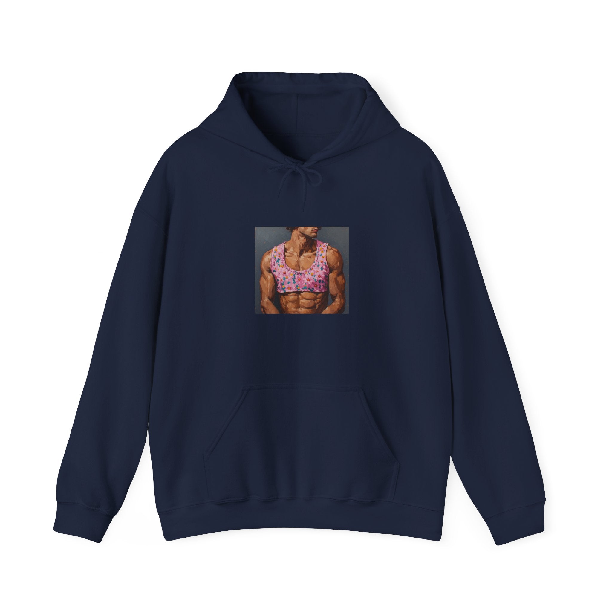 Pink Crop-Top Print Hoodie