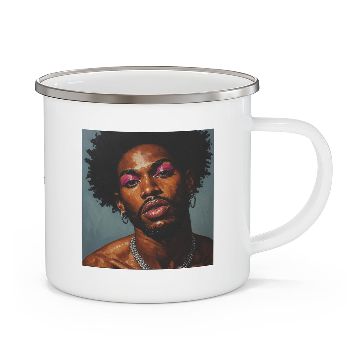 Man With Necklace Enamel Cup w/ Rile By IL Logo