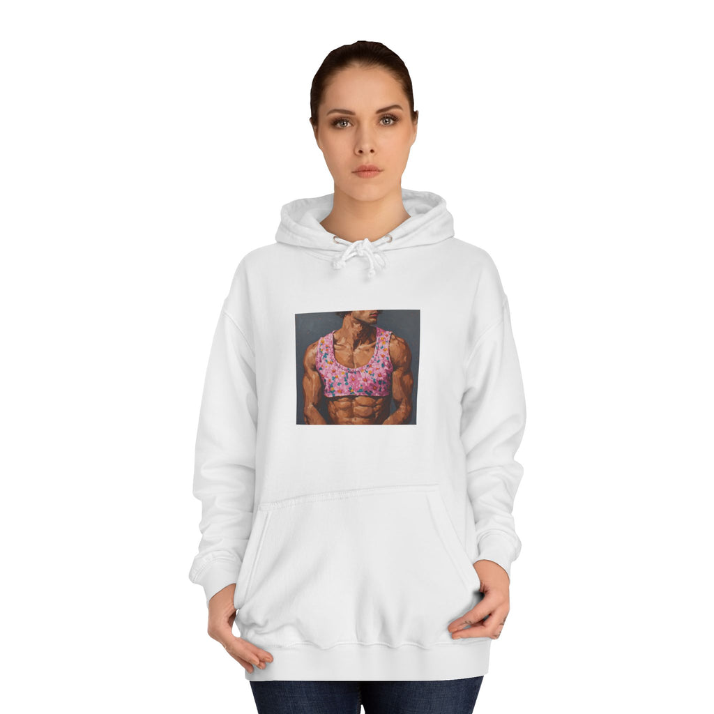 Man In Pink Crop Top Hoodie