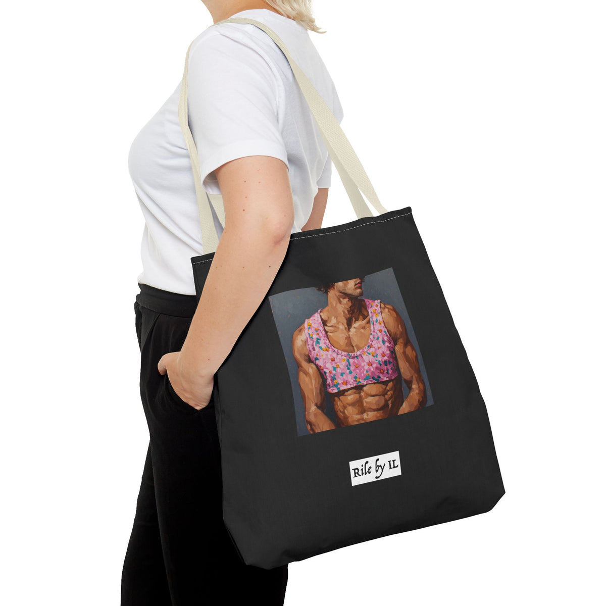 Man In Pink Crop Top Tote Bag