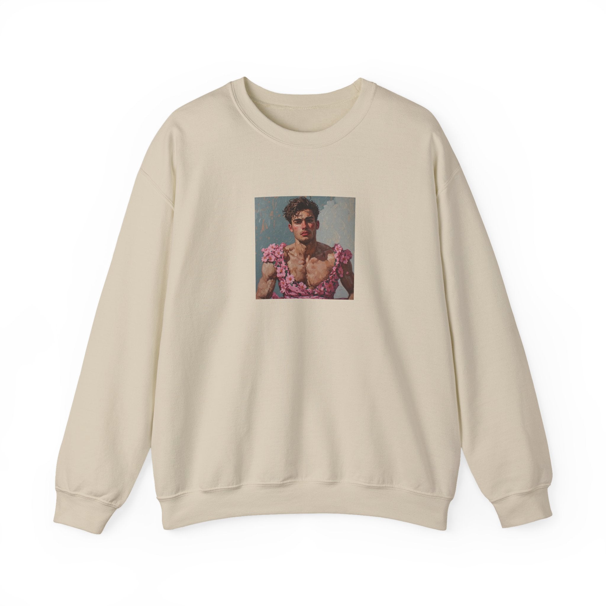 Man In Pink Dress Crewneck Sweatshirt