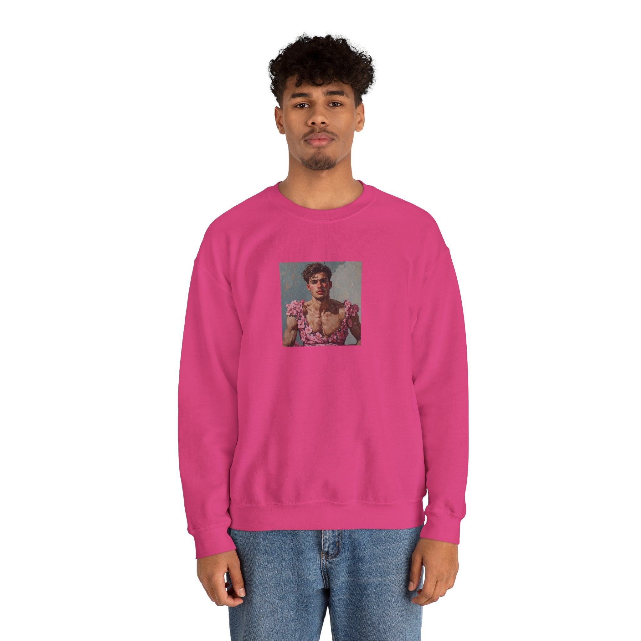 Man In Pink Dress Crewneck Sweatshirt