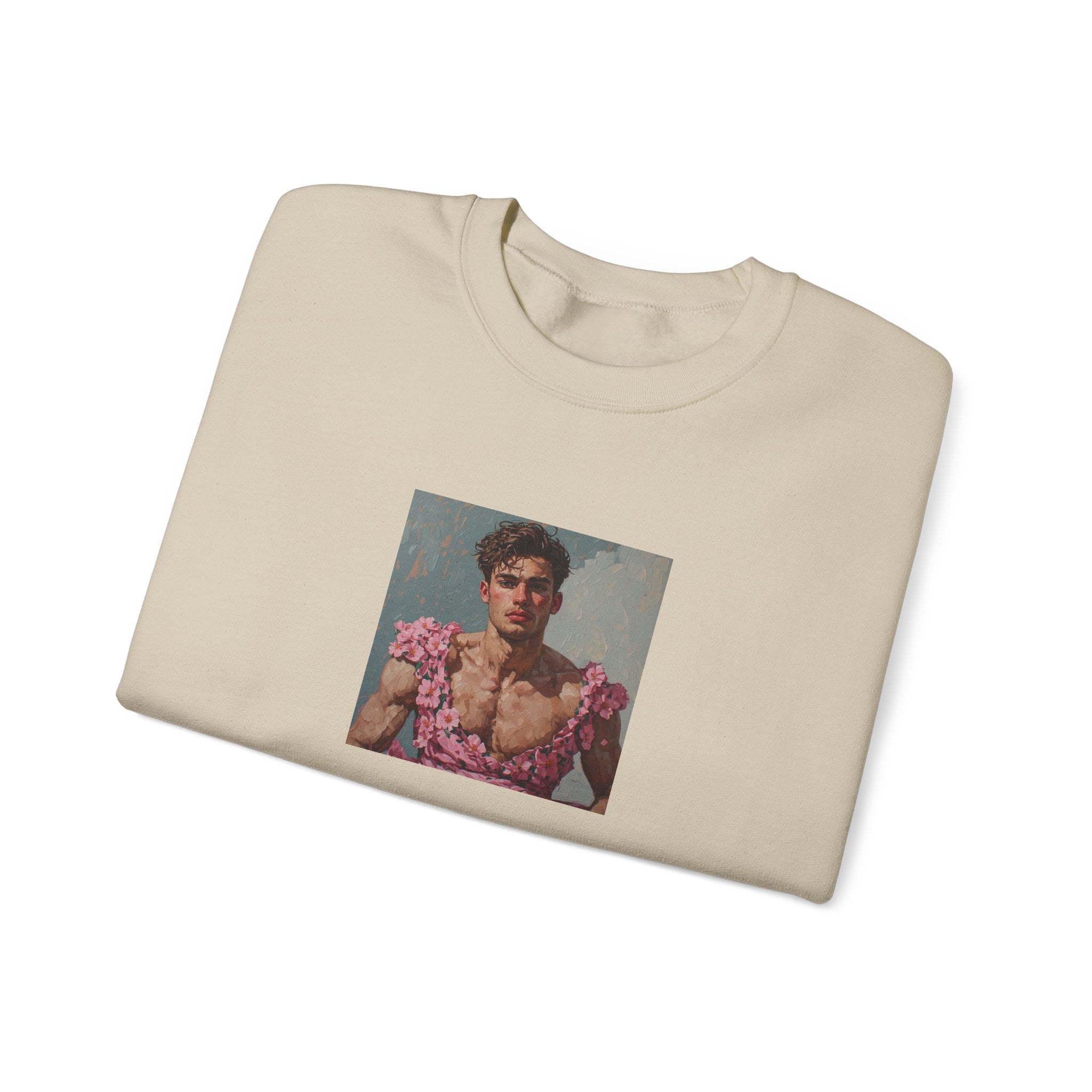 Man In Pink Dress Crewneck Sweatshirt