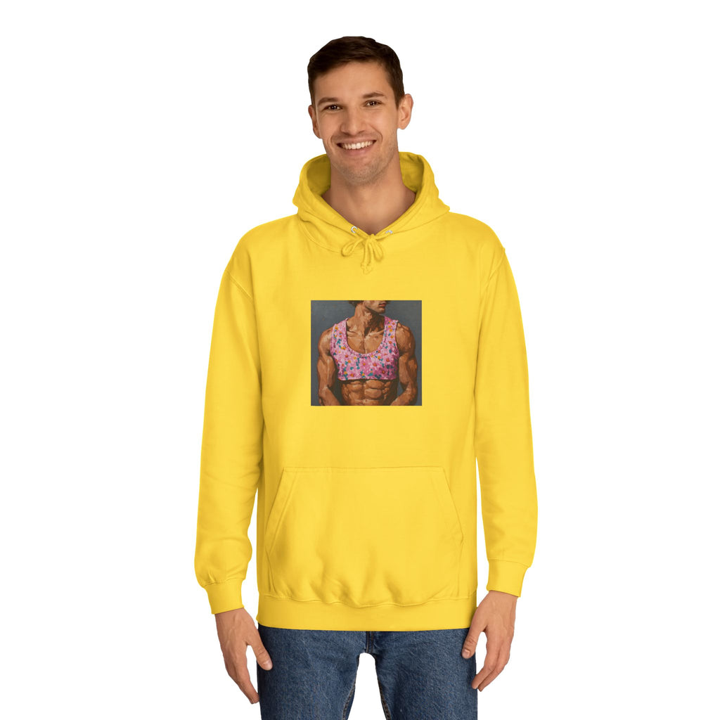 Man In Pink Crop Top Hoodie