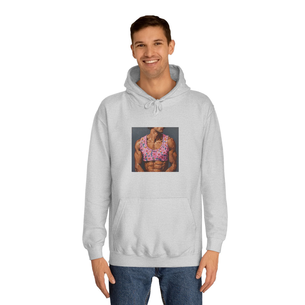Man In Pink Crop Top Hoodie