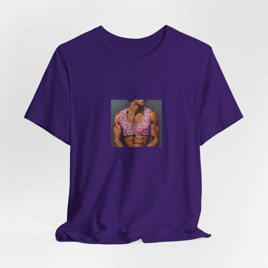 Pink Crop-Top Print T-shirt