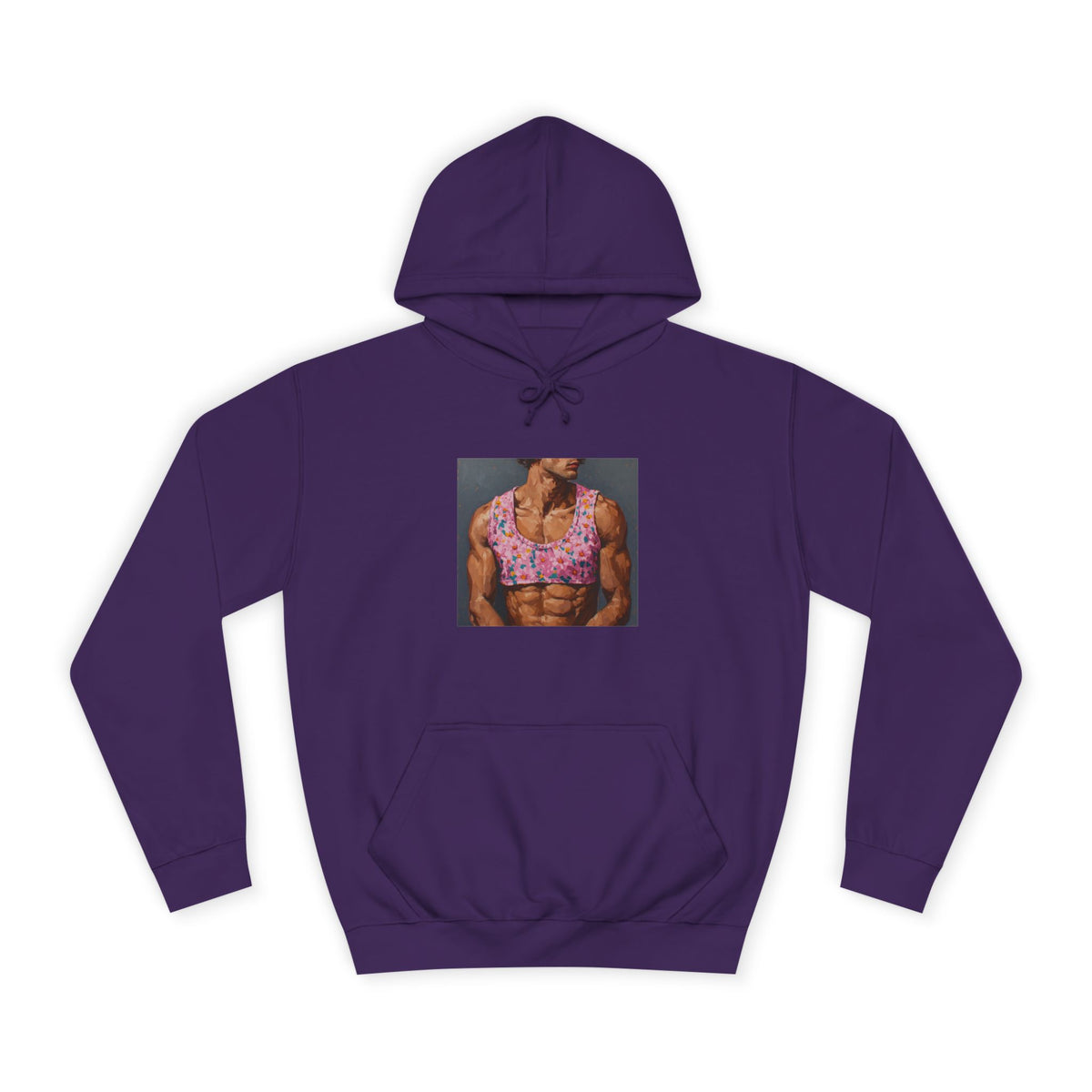 Man In Pink Crop Top Hoodie