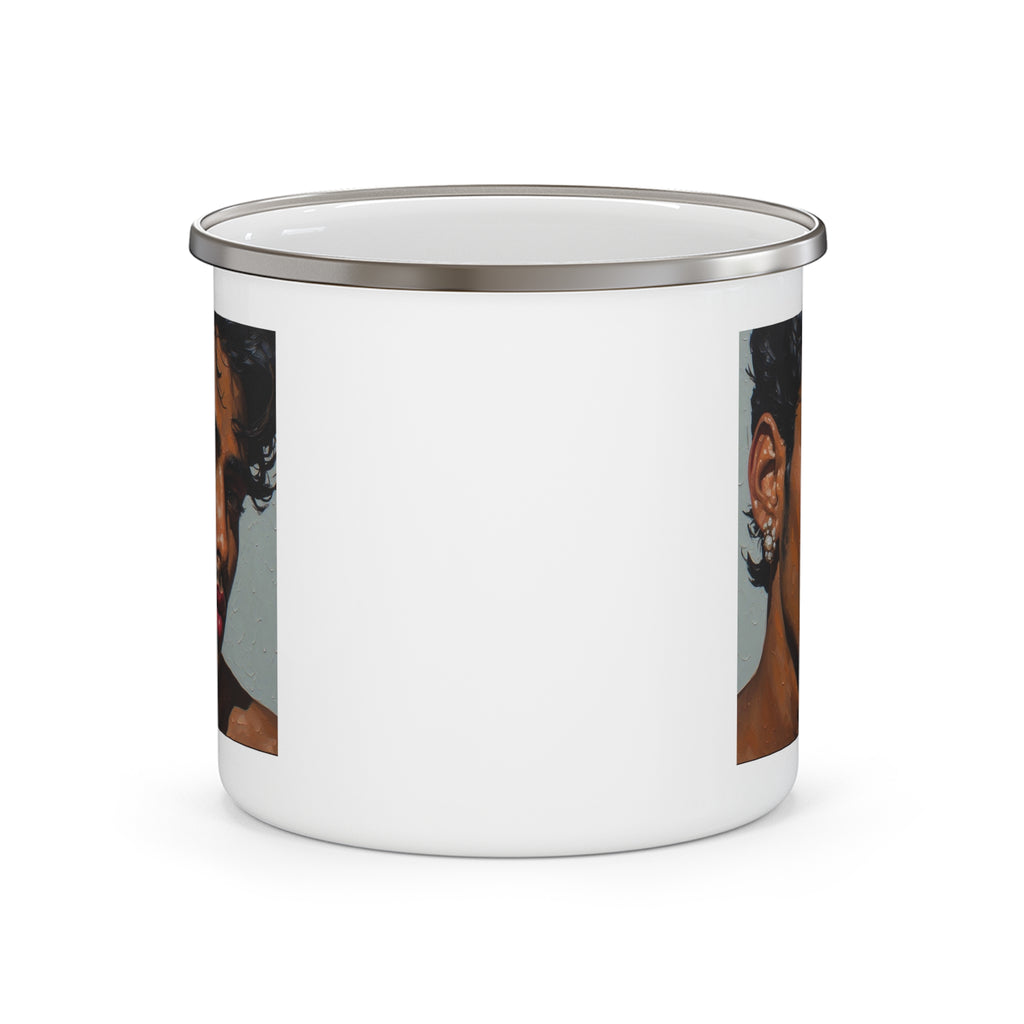 Man w/ Bijoux Camping Enamel Cup
