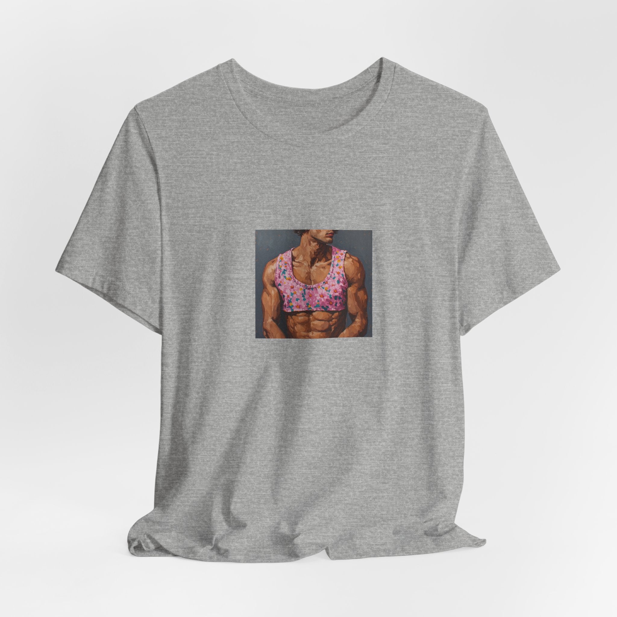 Pink Crop-Top Print T-shirt