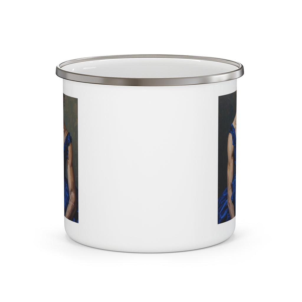 Man I Blue Dress Camping Enamel Cup