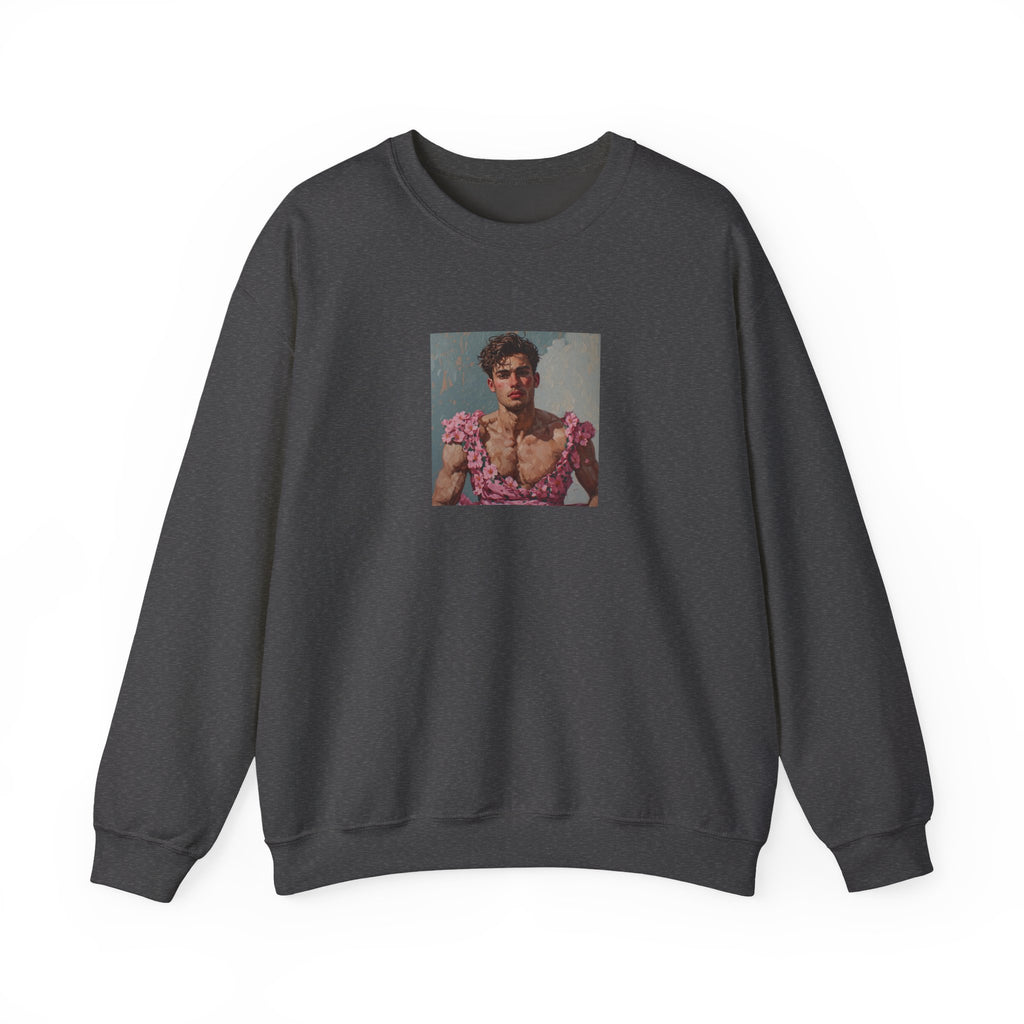 Man In Pink Dress Crewneck Sweatshirt