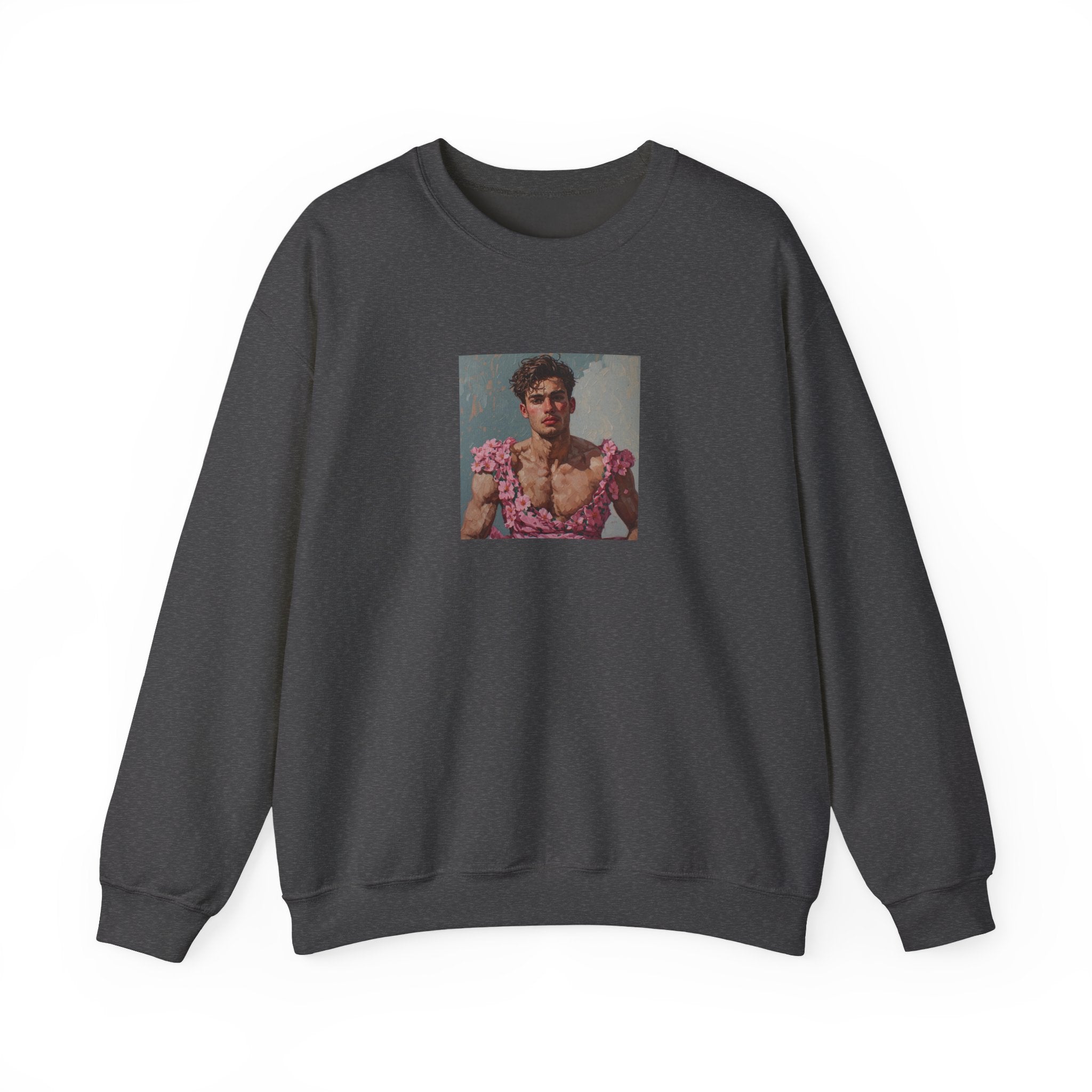 Man In Pink Dress Crewneck Sweatshirt