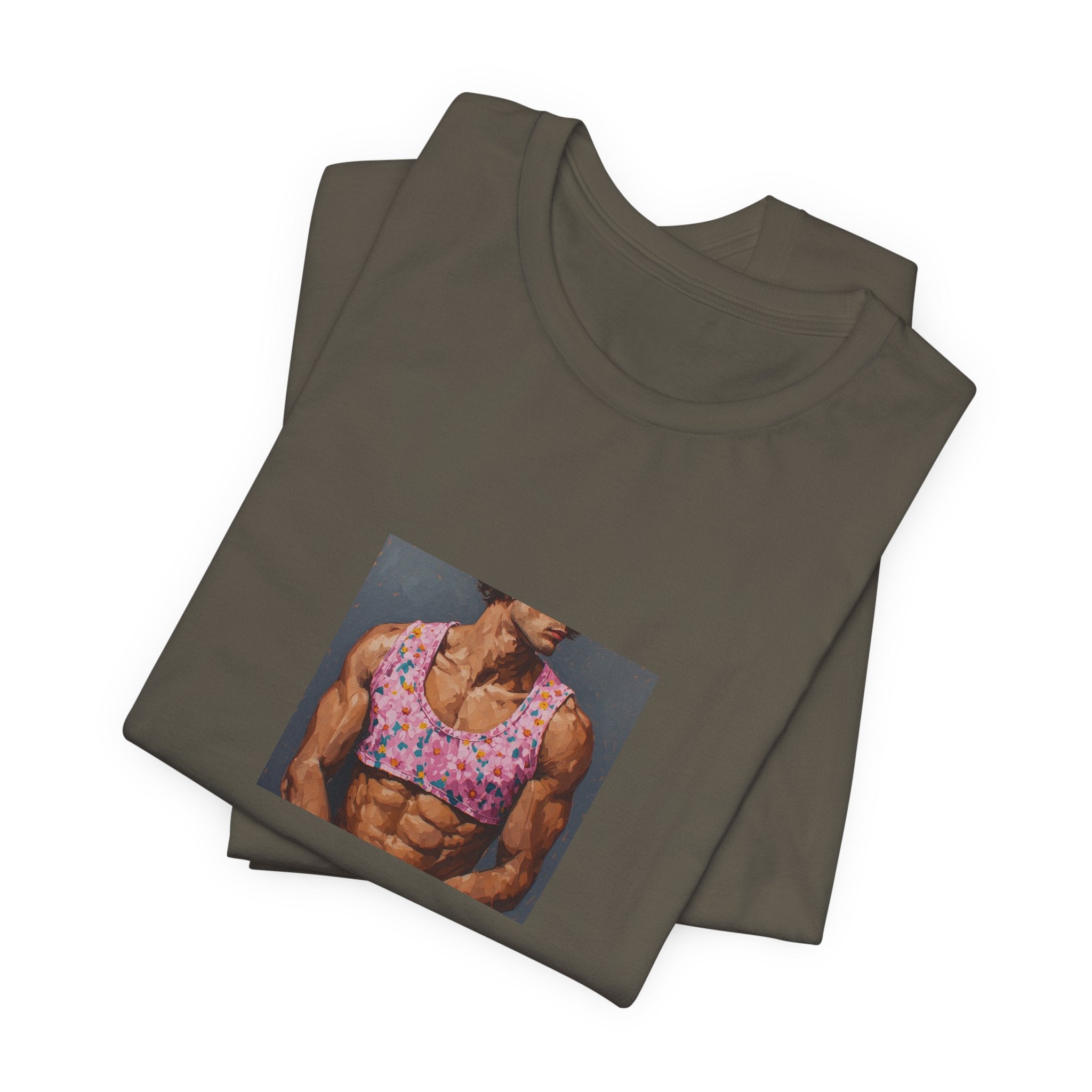 Pink Crop-Top Print T-shirt