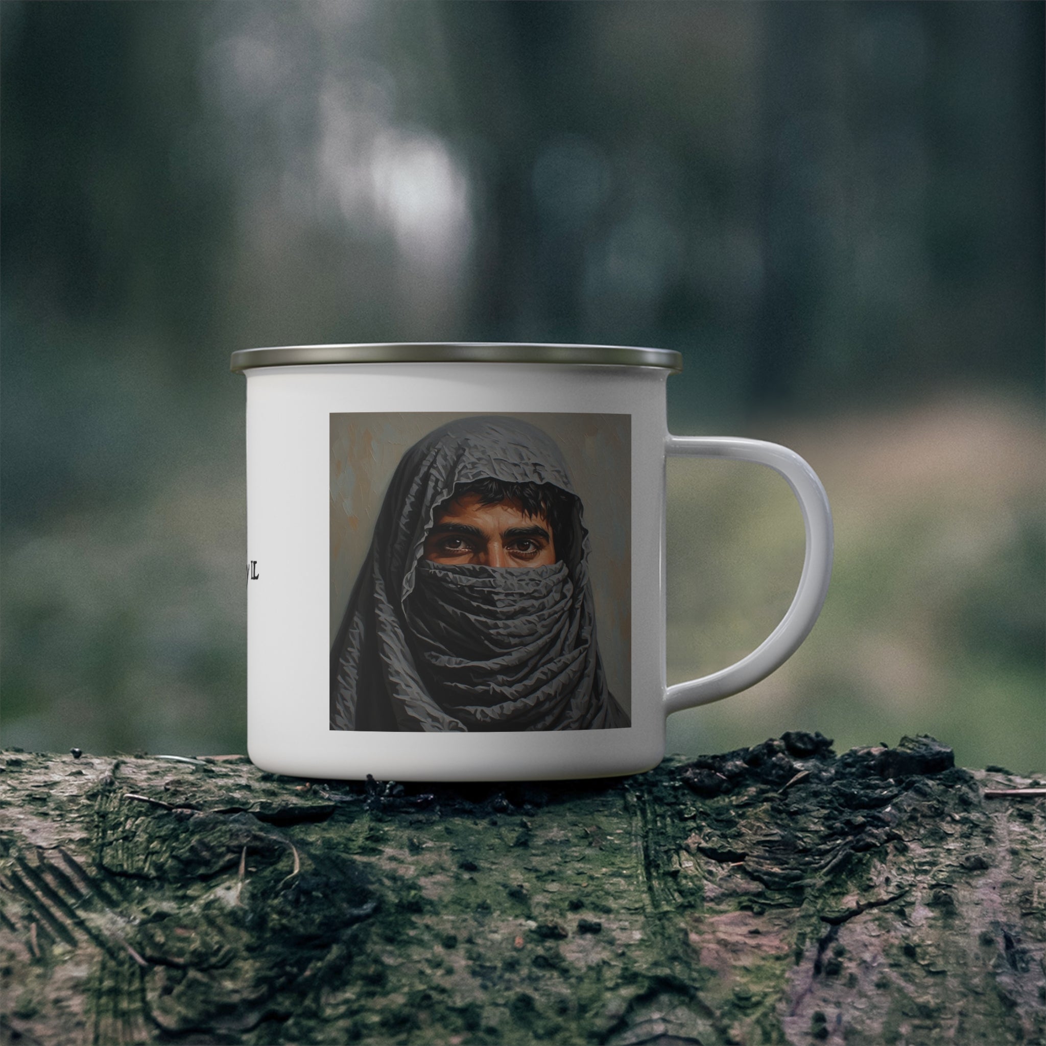 Veiled Man Camping Enamel Cup