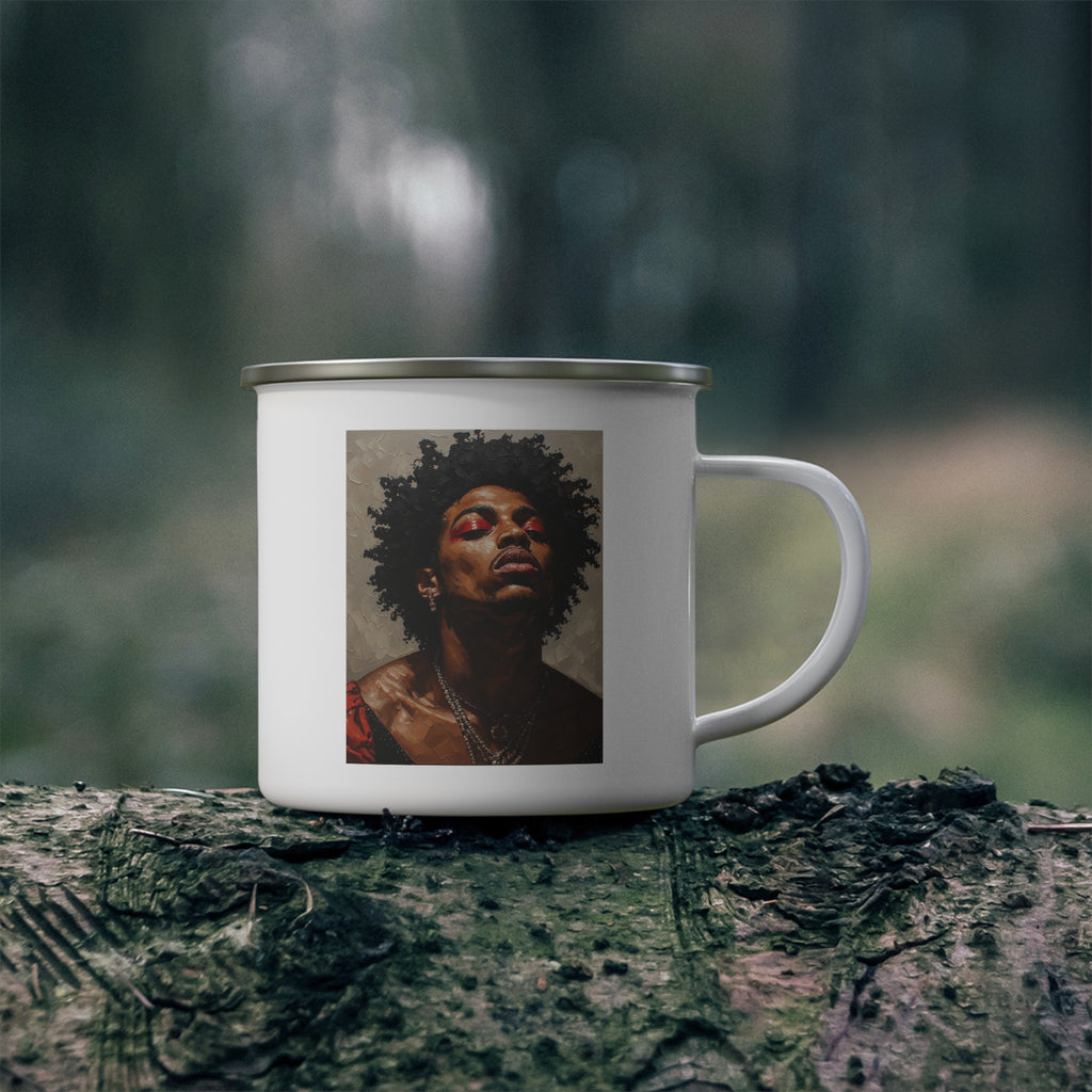 Man w/ Red Eyeshadow Camping Enamel Cup