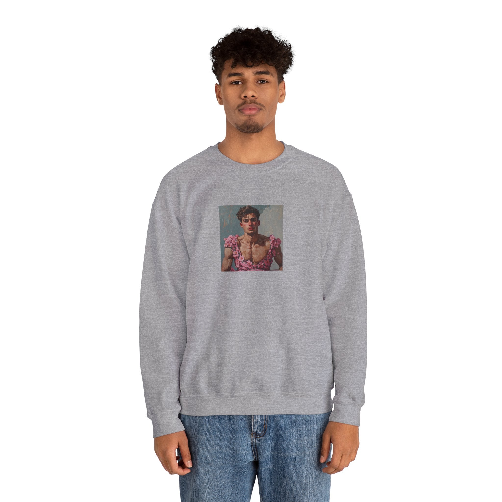Man In Pink Dress Crewneck Sweatshirt