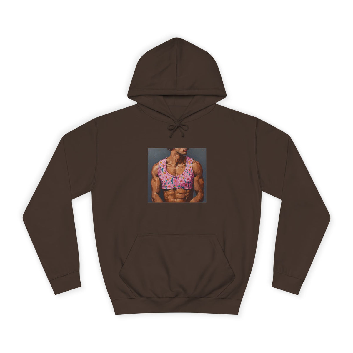 Man In Pink Crop Top Hoodie