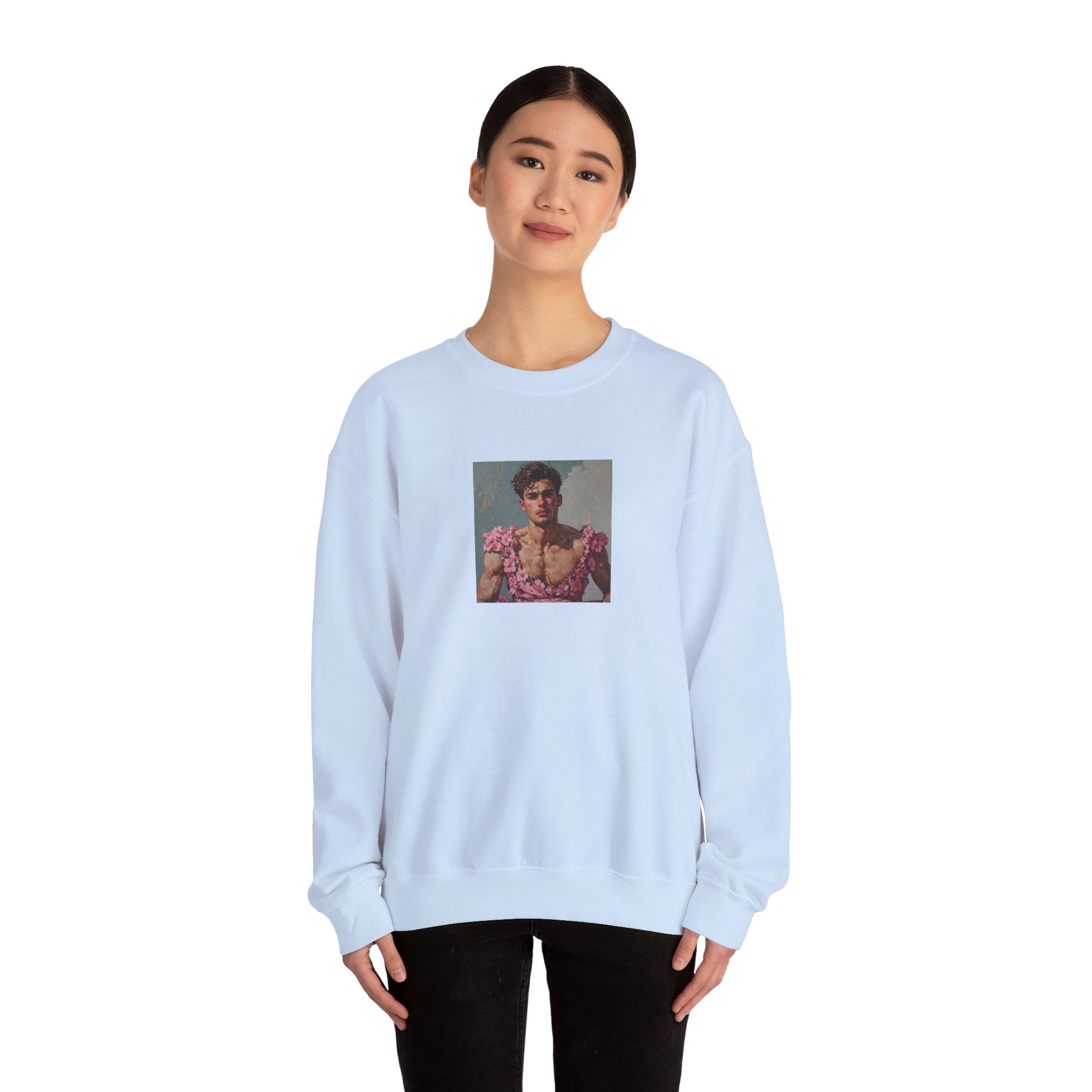 Man In Pink Dress Crewneck Sweatshirt