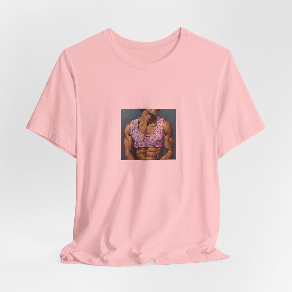 Pink Crop-Top Print T-shirt
