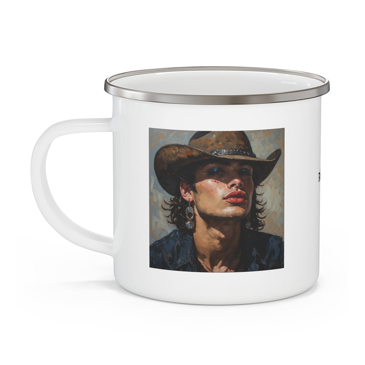 Cowboy Enamel Cup w/ Rile by IL Logo