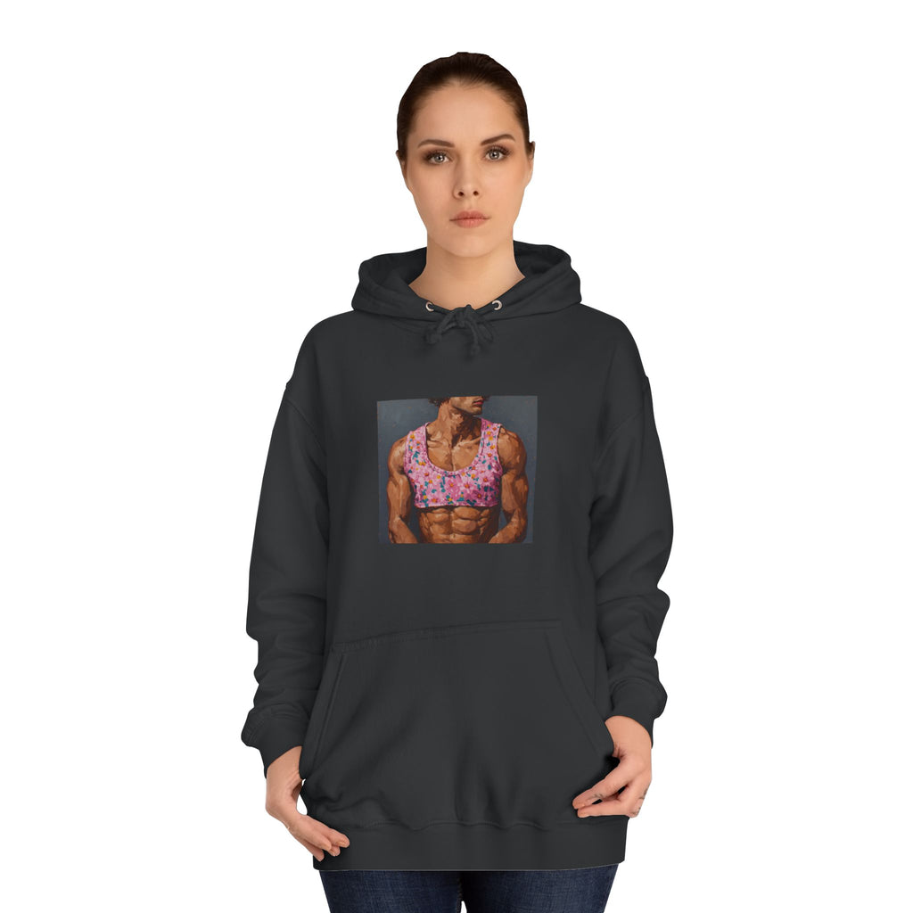 Man In Pink Crop Top Hoodie