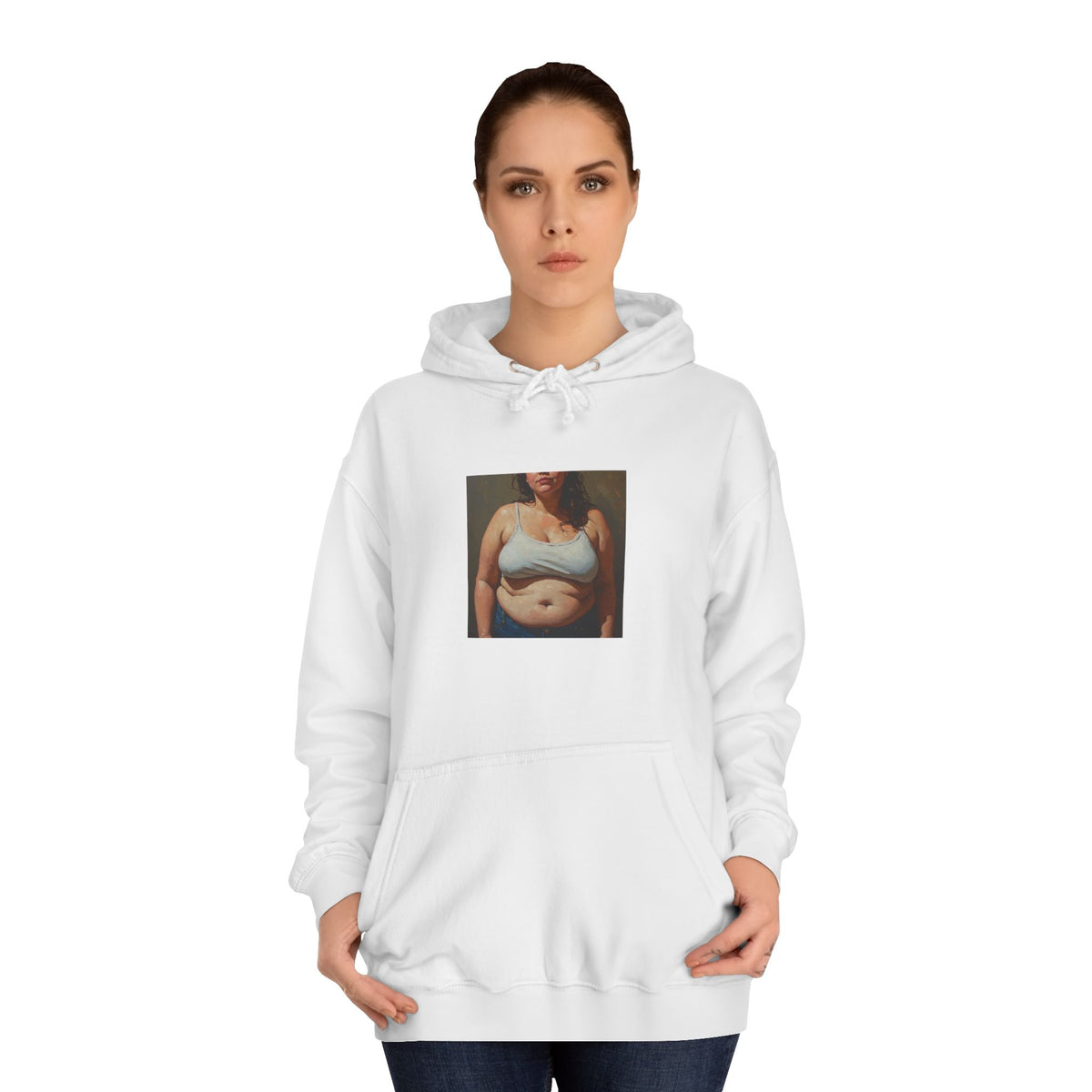 Woman In Jeans Hoodie