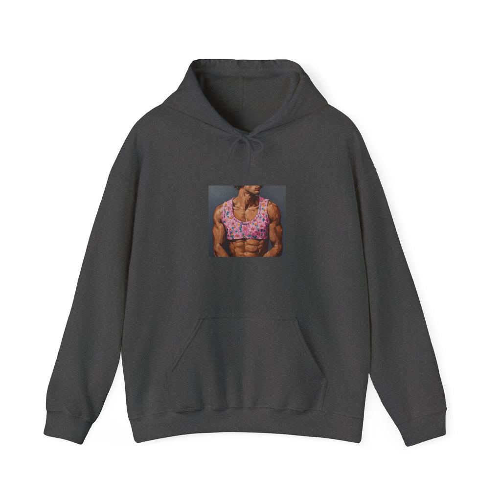 Pink Crop-Top Print Hoodie