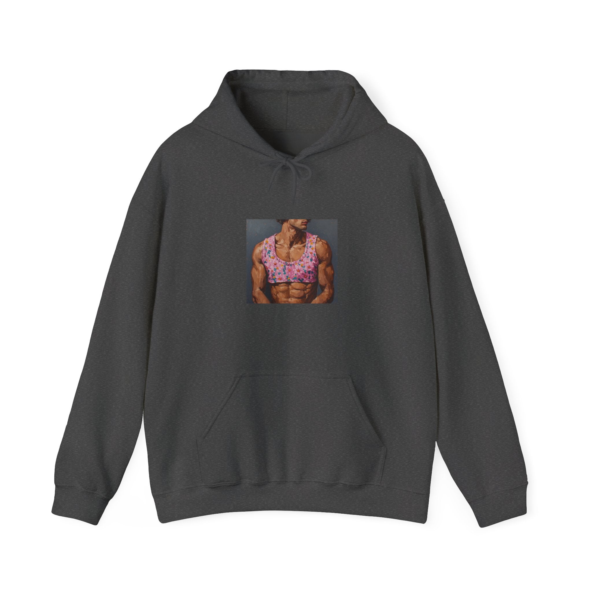 Pink Crop-Top Print Hoodie
