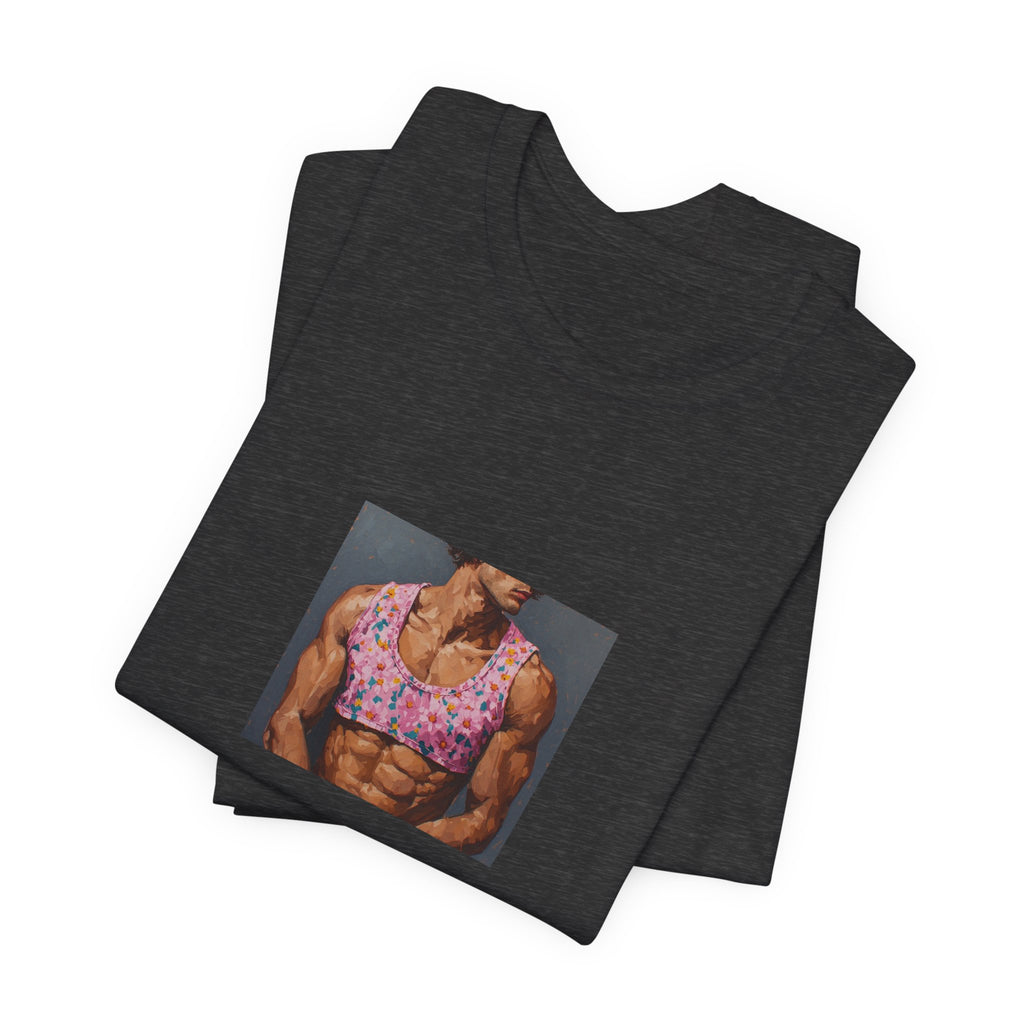 Pink Crop-Top Print T-shirt