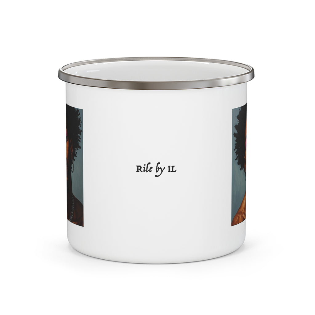 Man With Necklace Enamel Cup w/ Rile By IL Logo