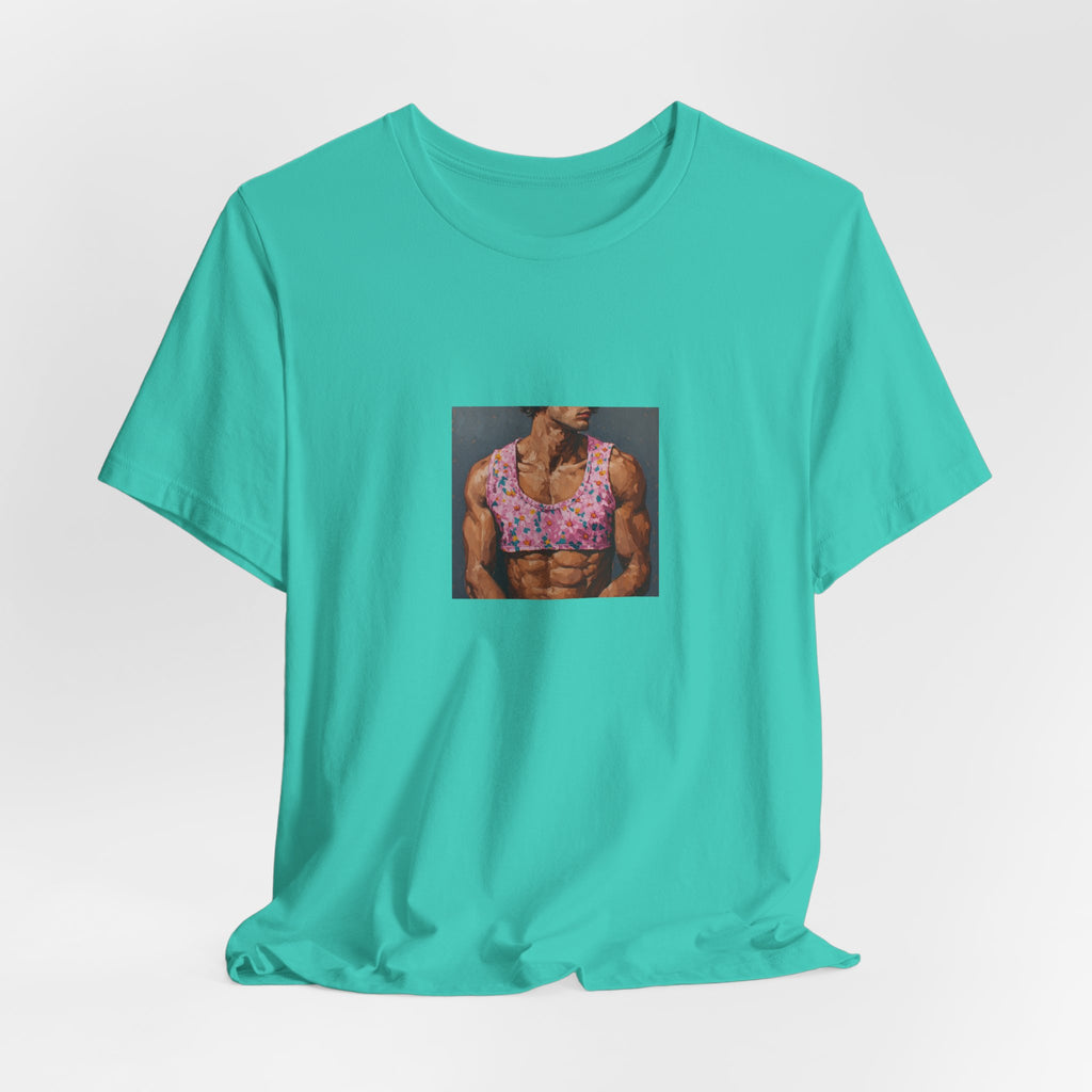 Pink Crop-Top Print T-shirt