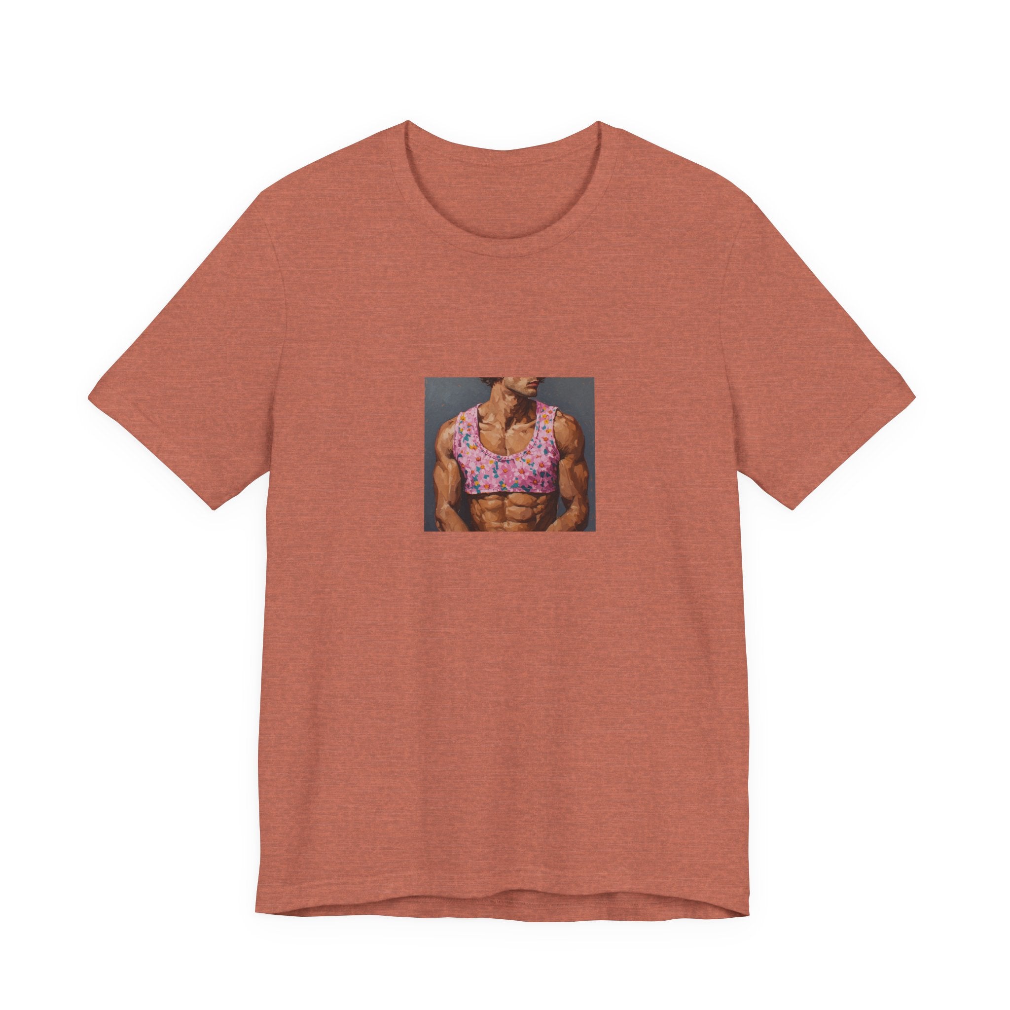 Pink Crop-Top Print T-shirt