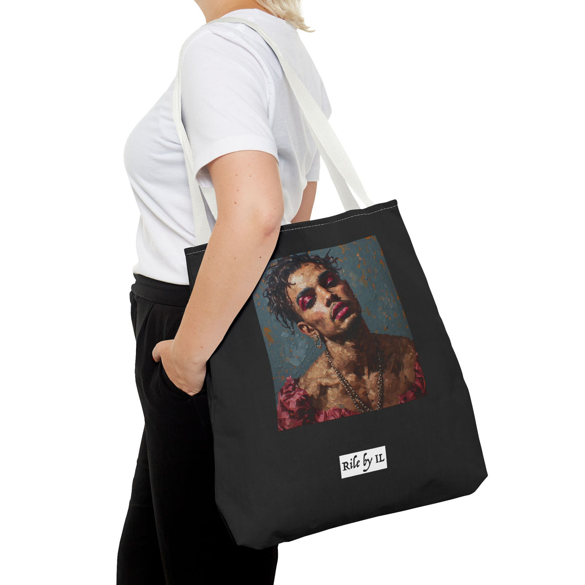 Man w/ Pink Eyeshadow Tote Bag