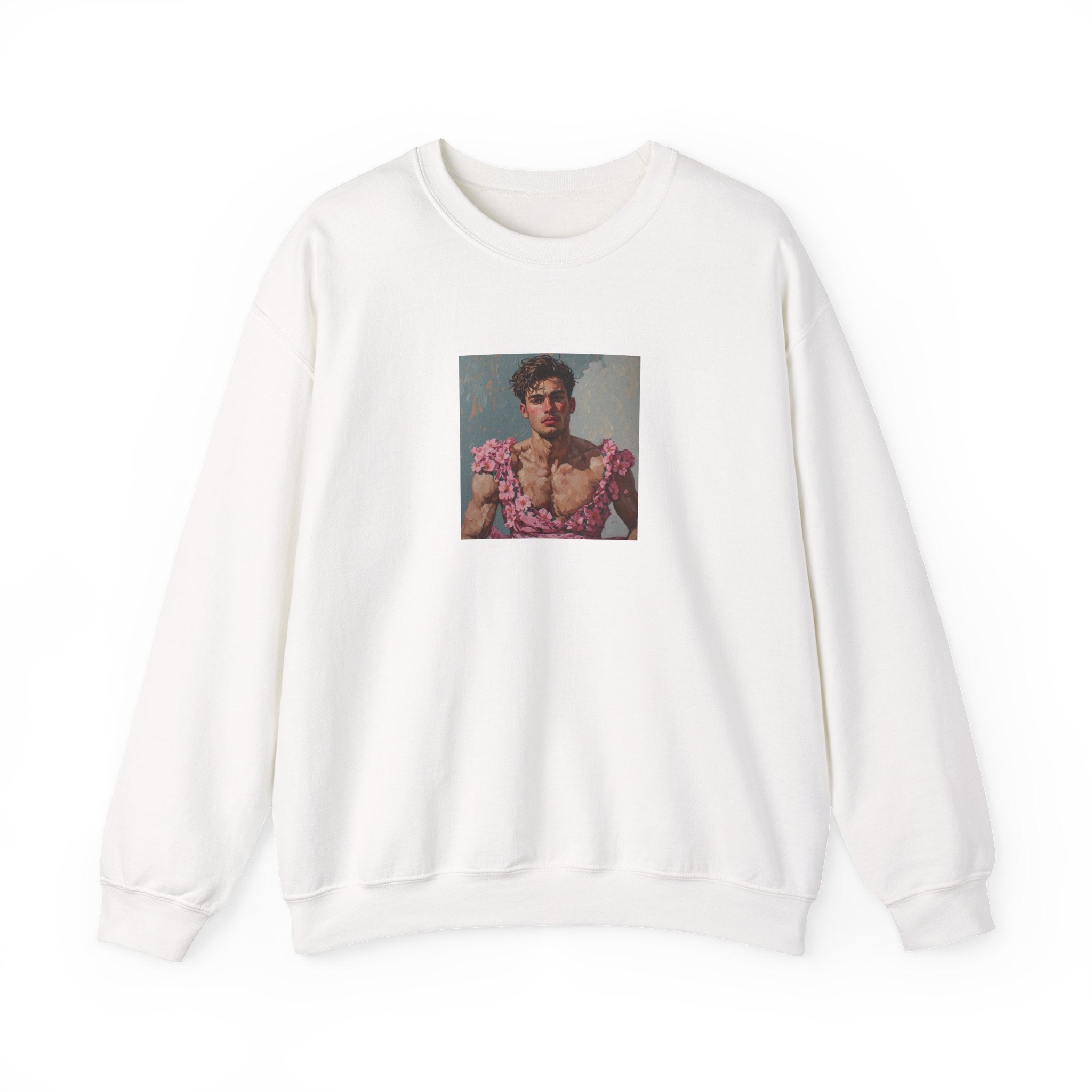 Man In Pink Dress Crewneck Sweatshirt