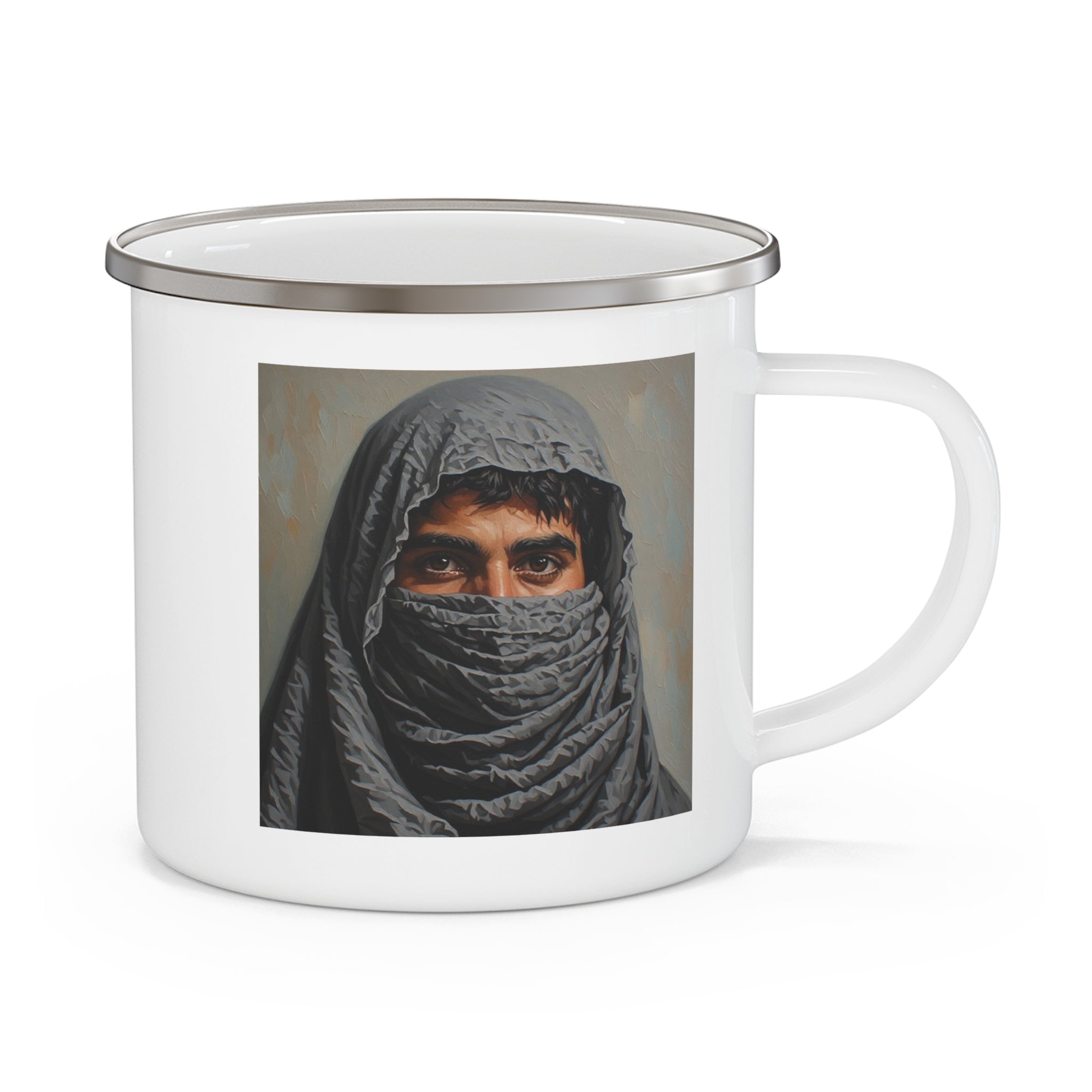 Veiled Man Camping Enamel Cup