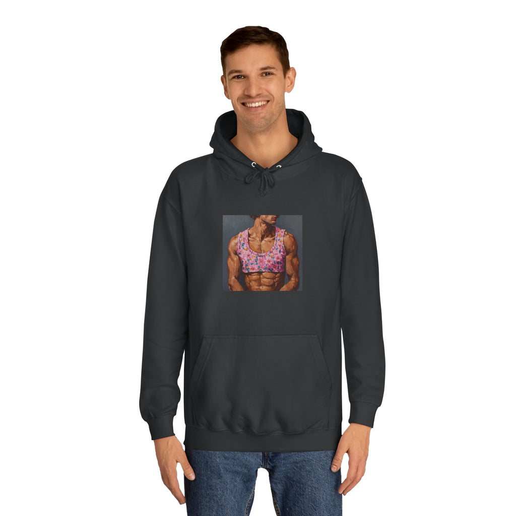 Man In Pink Crop Top Hoodie
