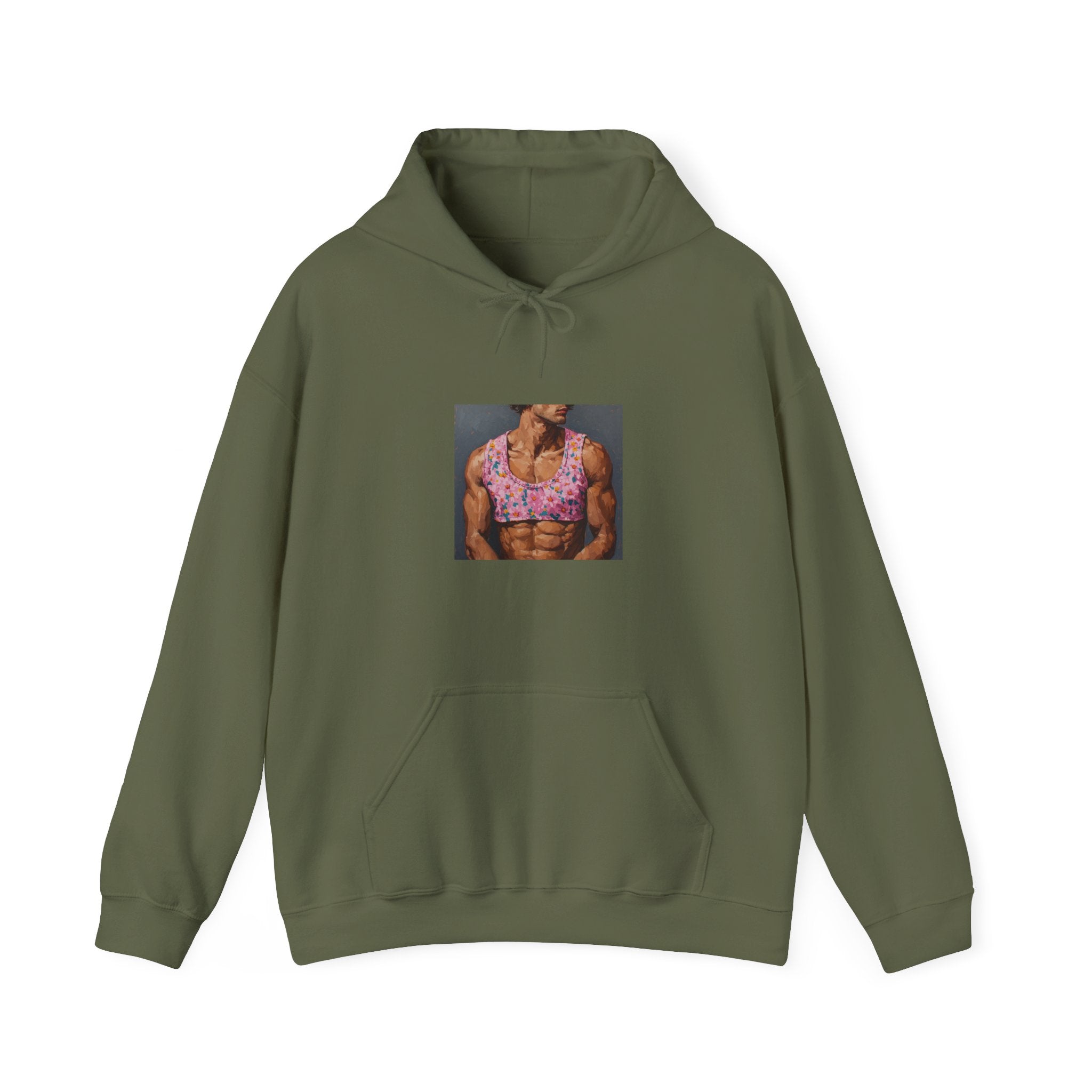 Pink Crop-Top Print Hoodie