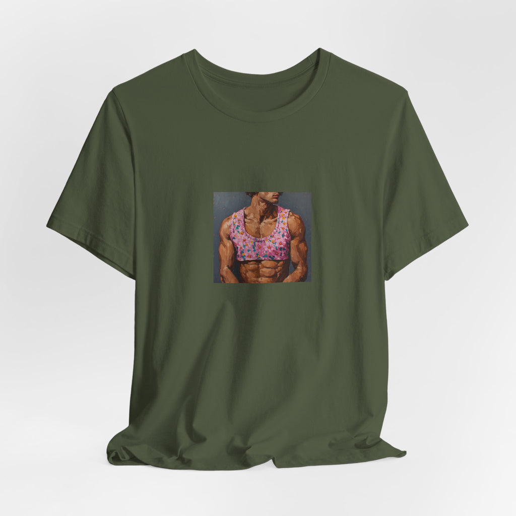 Pink Crop-Top Print T-shirt