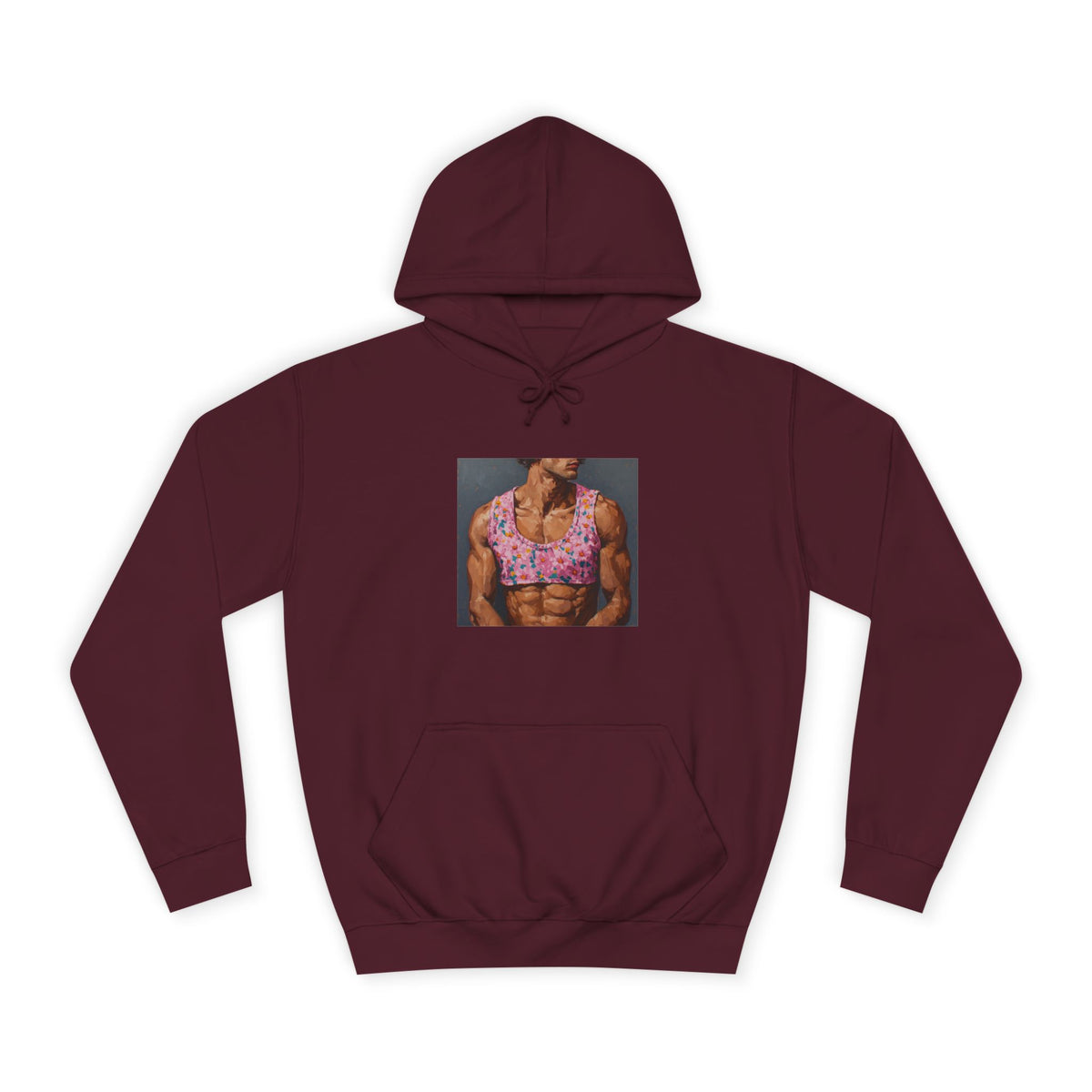 Man In Pink Crop Top Hoodie