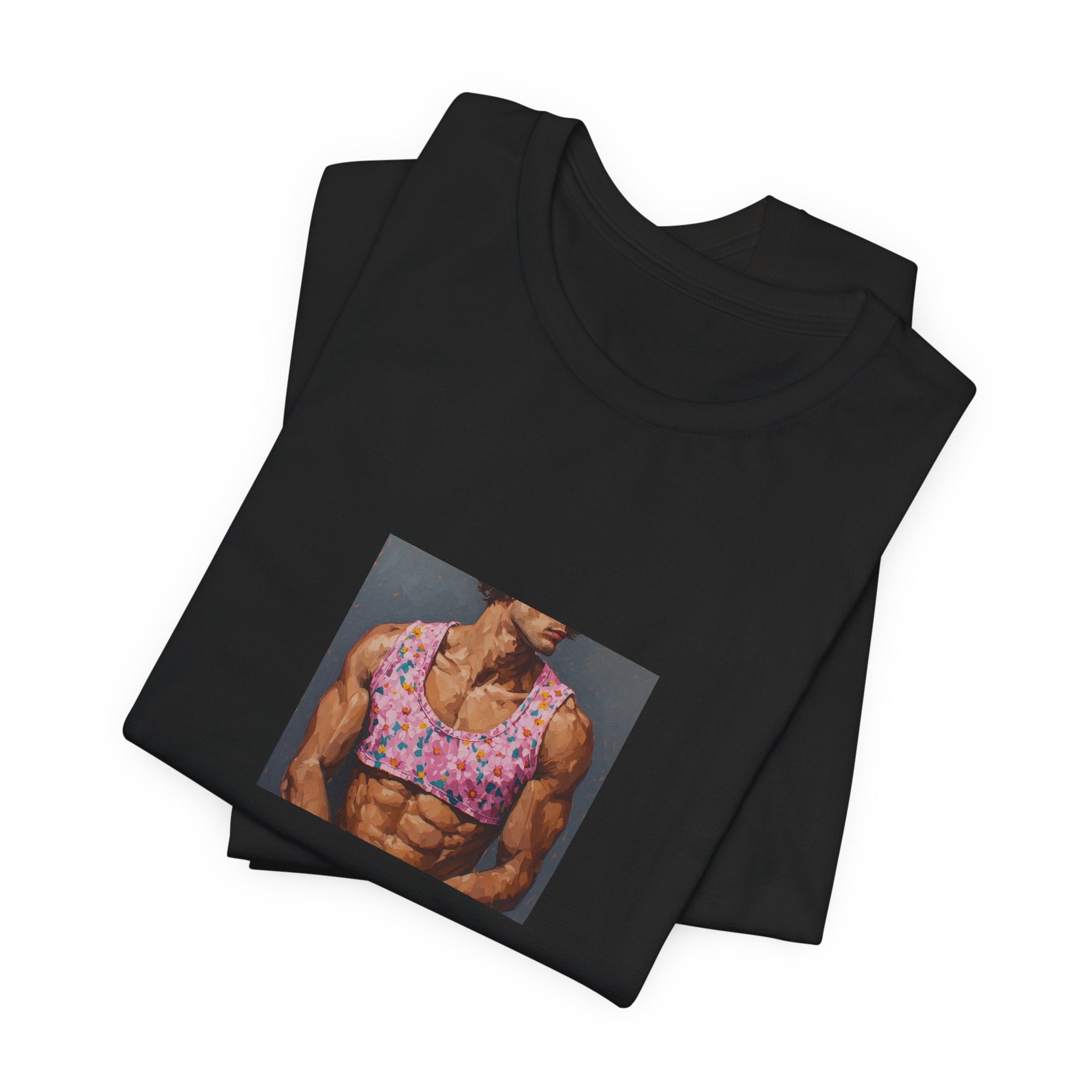 Pink Crop-Top Print T-shirt