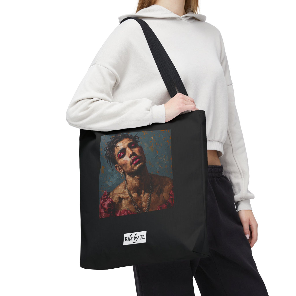 Man w/ Pink Eyeshadow Tote Bag