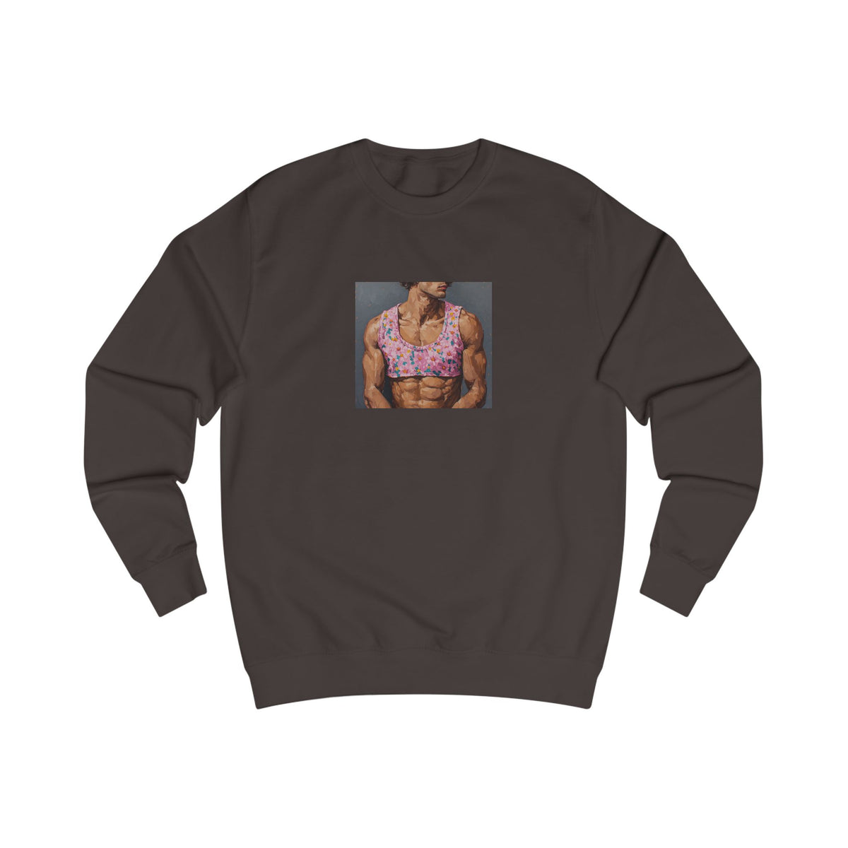 Man In Pink Crop Top Sweatshirt