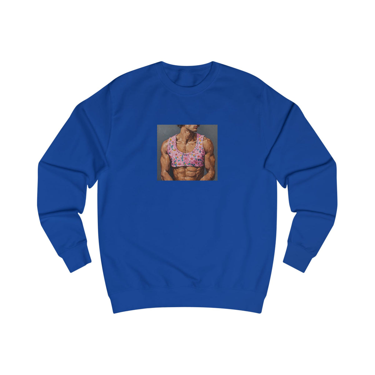 Man In Pink Crop Top Sweatshirt