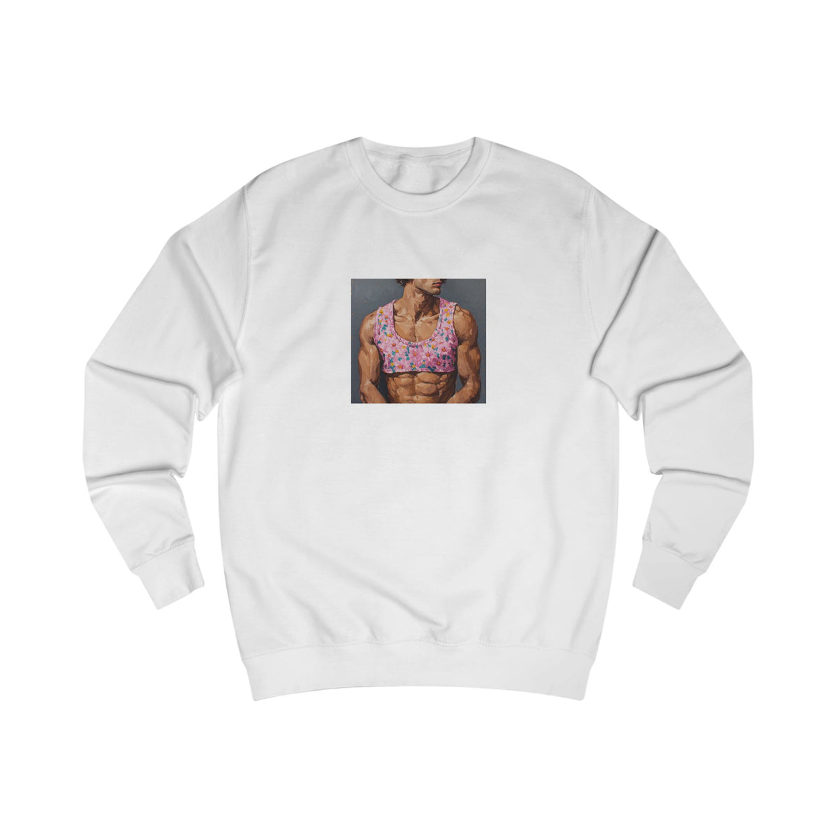 Man In Pink Crop Top Sweatshirt