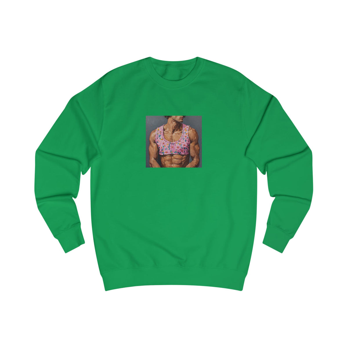 Man In Pink Crop Top Sweatshirt