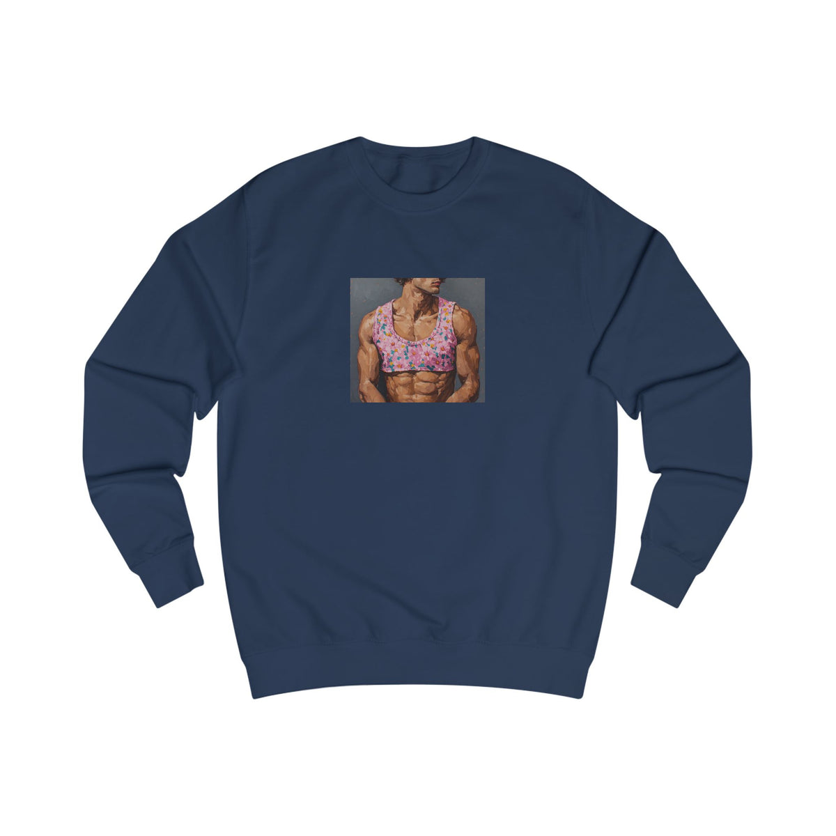 Man In Pink Crop Top Sweatshirt