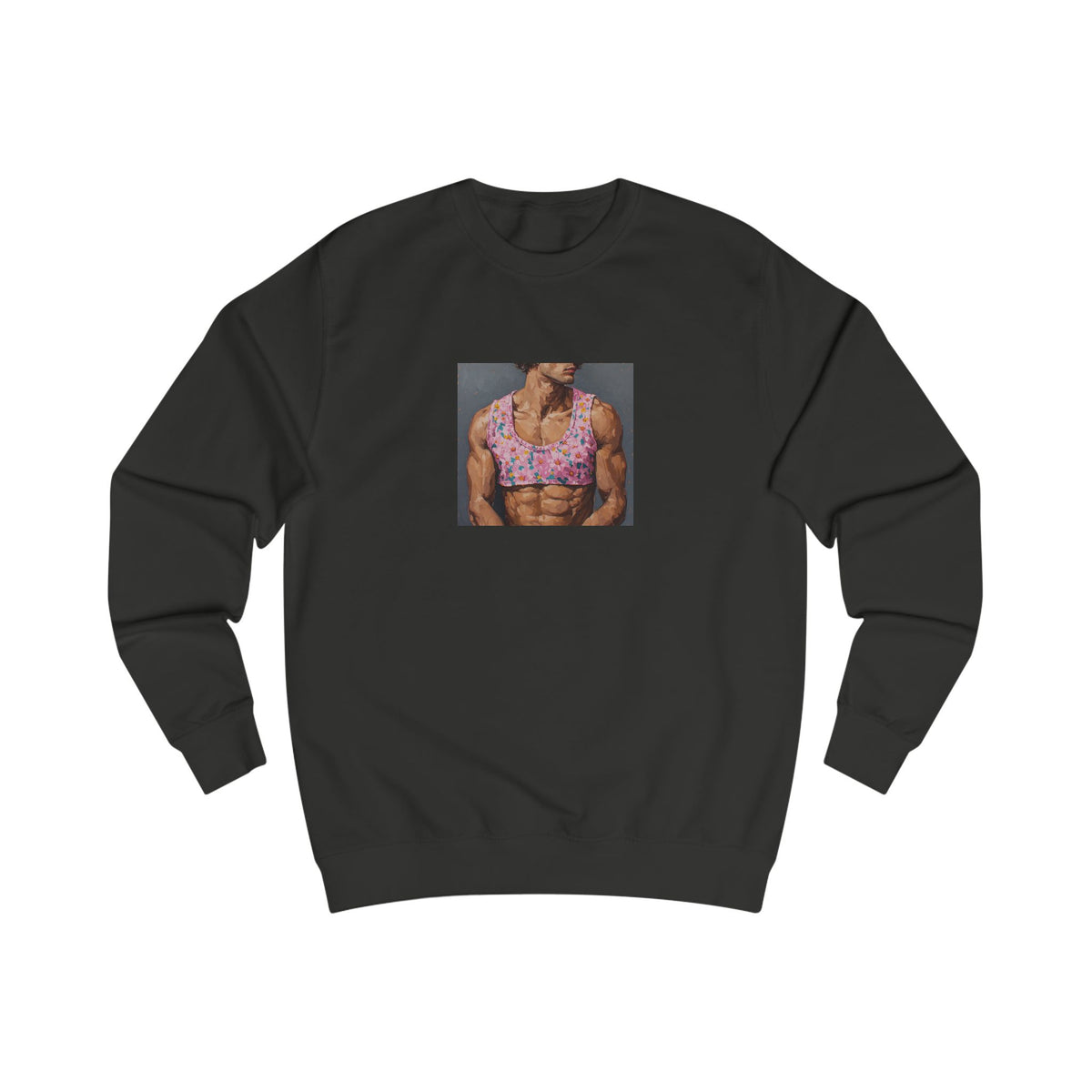 Man In Pink Crop Top Sweatshirt